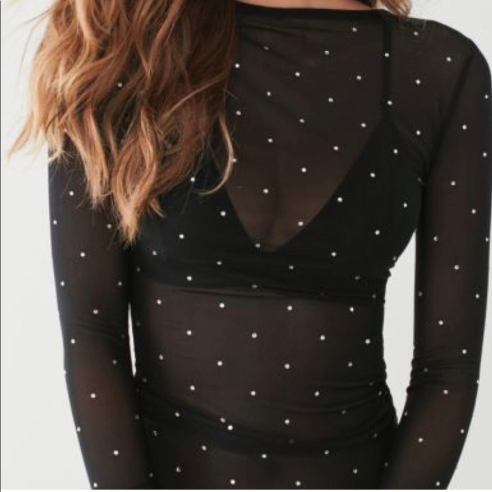 Black long sleeve top